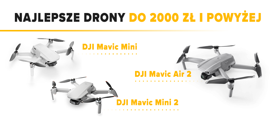 dwa drony z kamera z ceną do 2000 zł