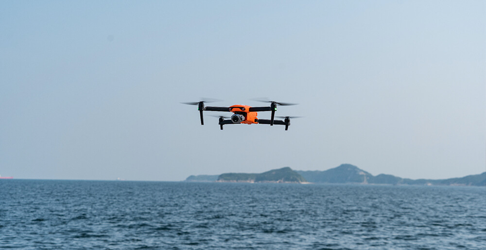 autel lite drone over water
