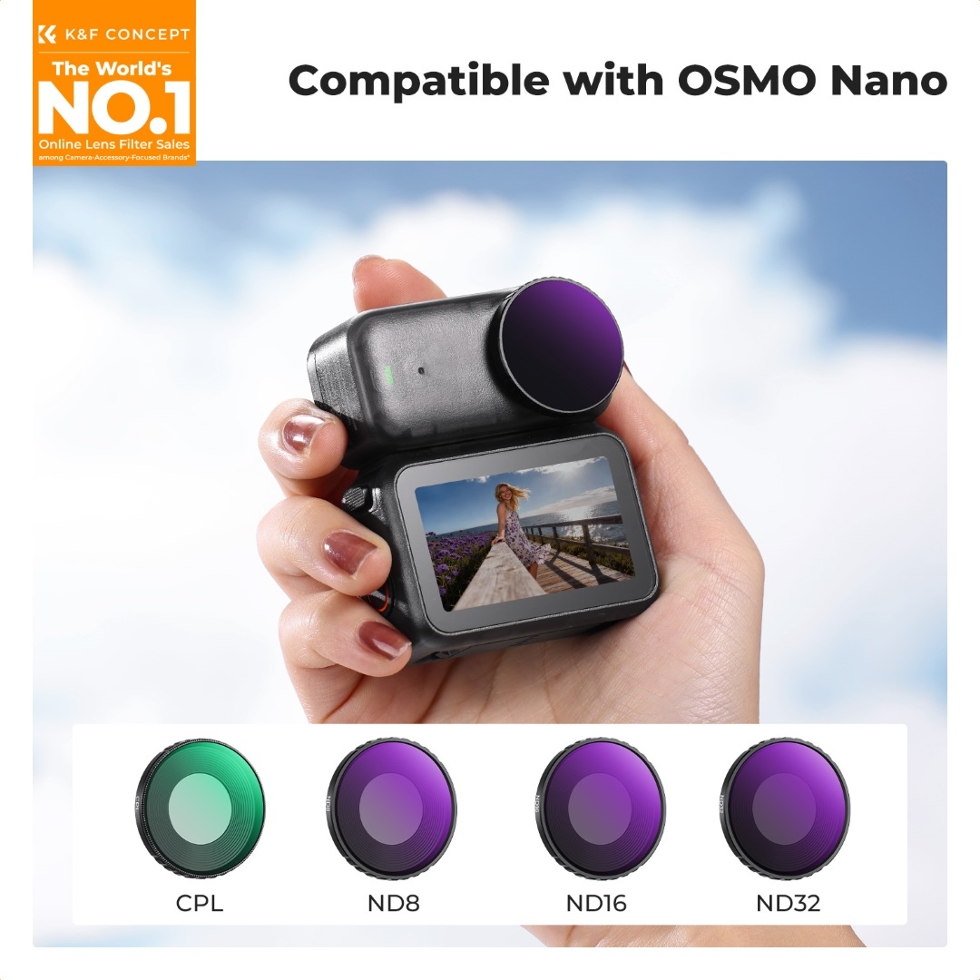 Zestaw 4 filtrów ND+CPL K&F Concept do kamery DJI Osmo Nano SKU.2703-2_MegaDron