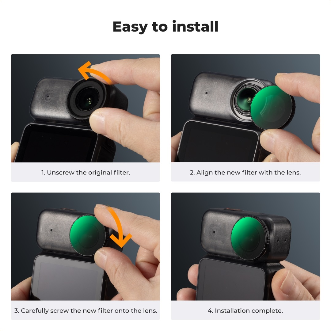 Zestaw 4 filtrów ND+CPL K&F Concept do kamery DJI Osmo Nano SKU.2703-7_MegaDron
