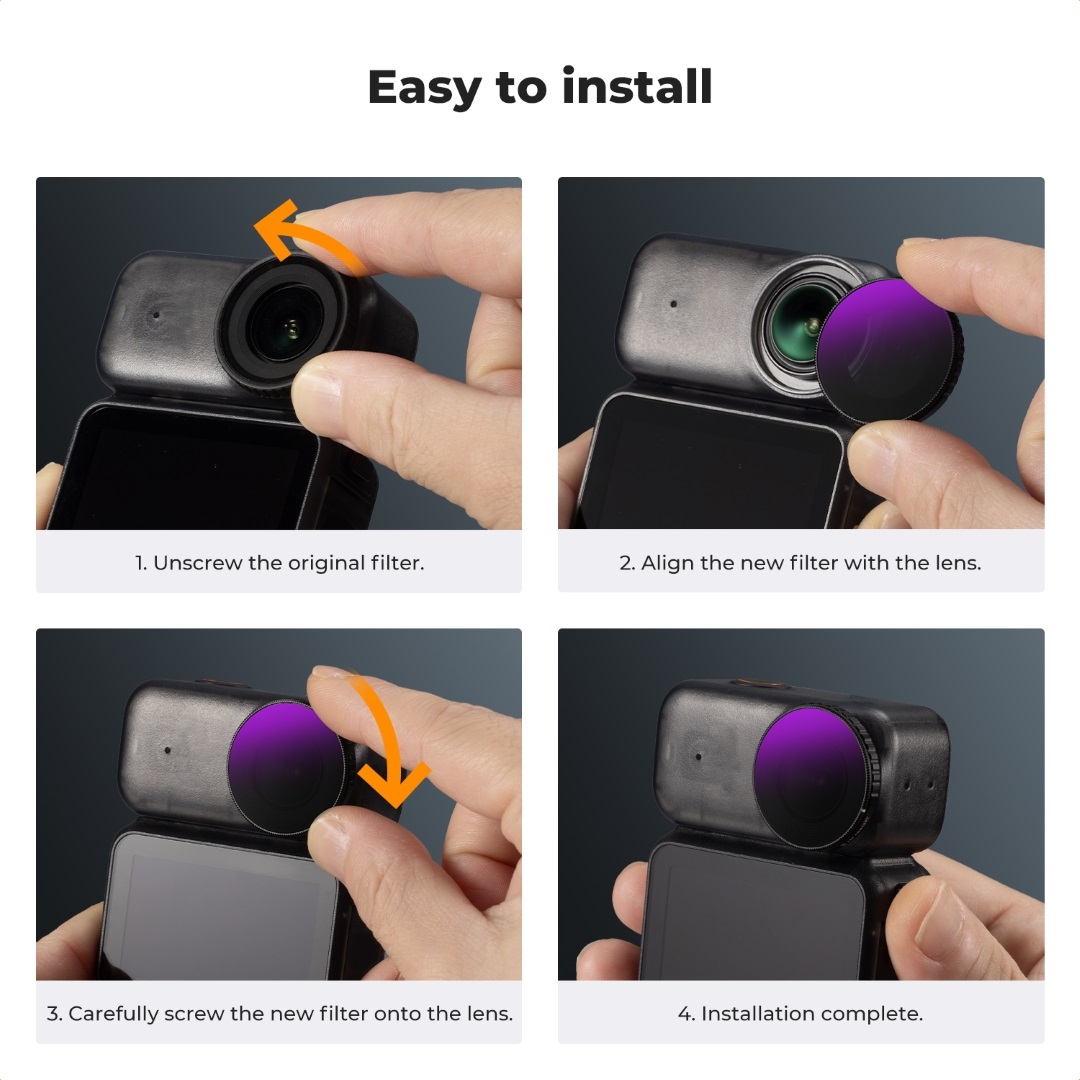 Комплект фільтрів ND8/PL ND16/PL ND32/PL ND64/PL для DJI Osmo Nano