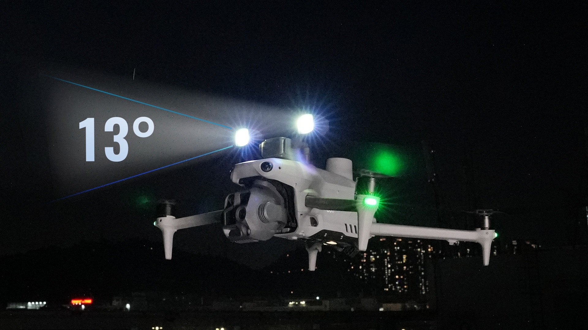 Focused beam LKTOP drone spotlight with adjustable brightness