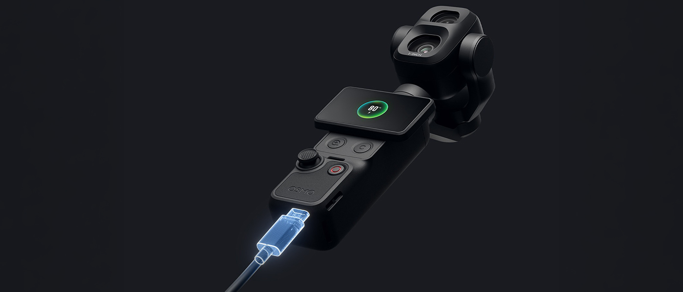 Szybkie ładowanie i długi czas działania DJI Pocket 4P