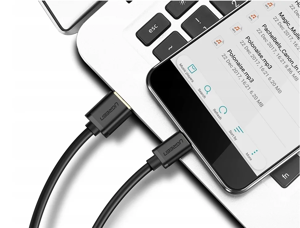 Нікельований кабель USB-C UGREEN 0,5 м чорний