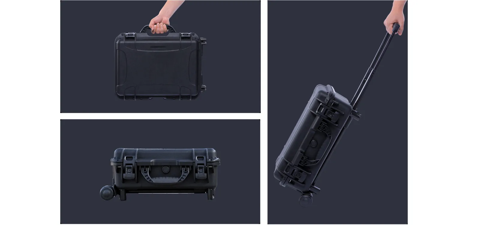 Chasing console controle station folded into a suitcase