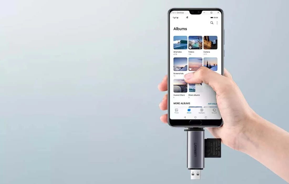 Czytnik UGREEN CM304 z interfejsami USB i USB-C