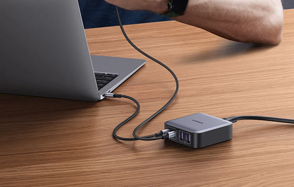 Wall charger UGREEN CD327 Nexode, 2x USB-C, 2x USB-A, GaN, 65W (gray)