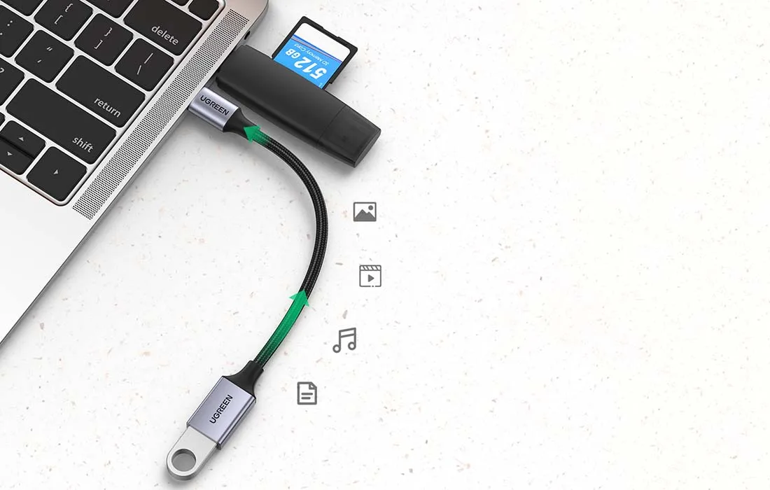 USB-C 3.0 OTG adapter UGREEN black