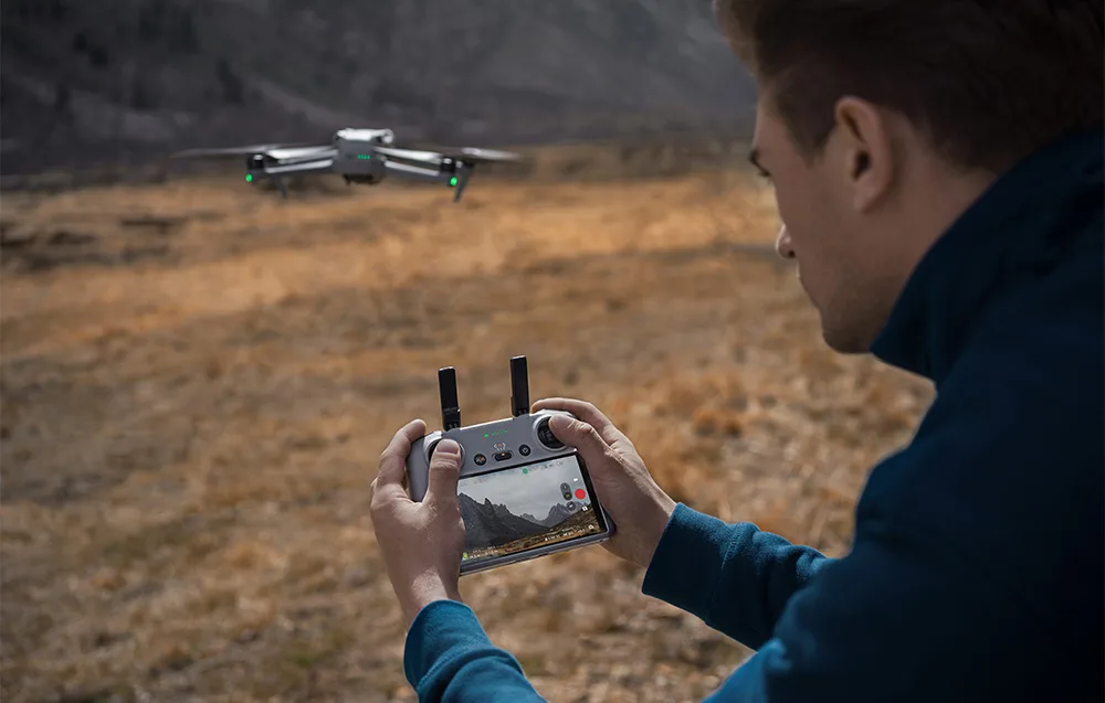DJI RC 2 remote controller during drone operation