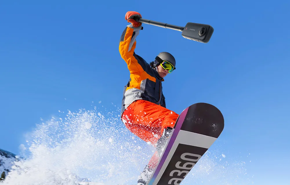 Selfie stick Insta360 podczas użytkowania