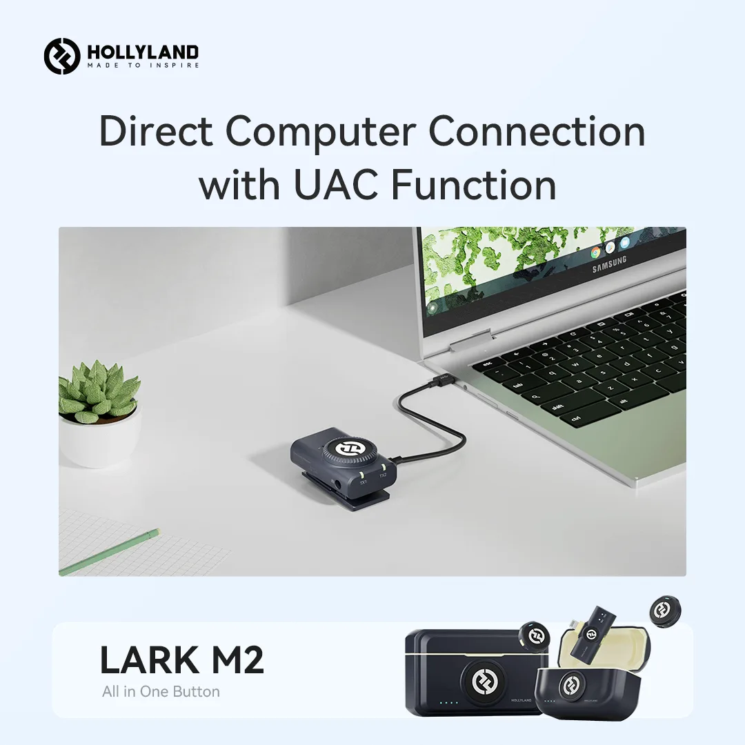 Hollyland Lark M2 USB-C – Wireless lavalier microphone with USB-C plug