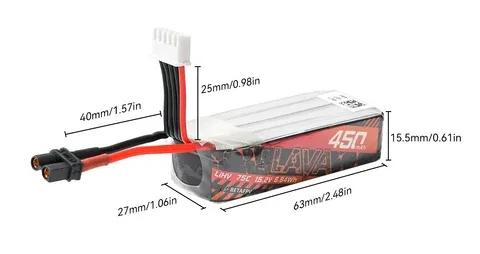LAVA 2~4S 450mAh 75C battery