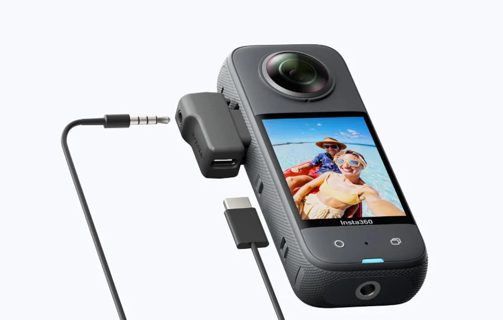 Microphone adapter for Insta360 cameras vertical (ONE X2, ONE RS 1-Inch 360)