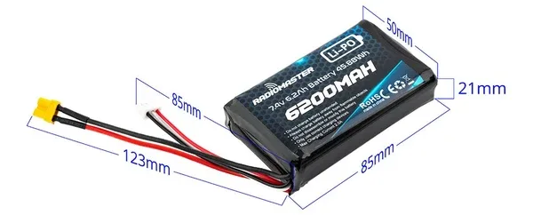 Bateria Lipo 2S 7,4 V 6200 mAh
