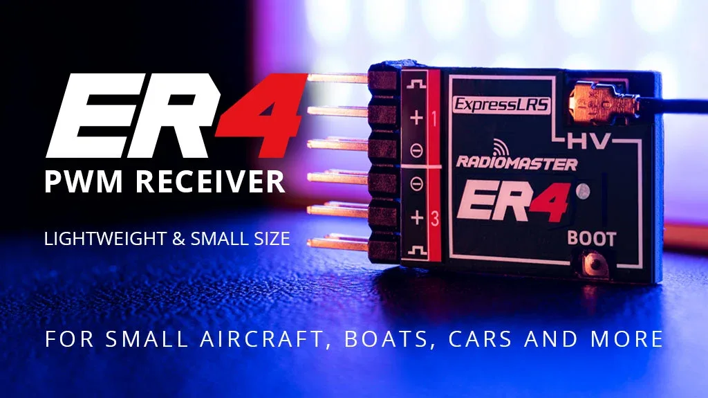 RadioMaster ER4 2,4 ГГц ELRS PWM приймач