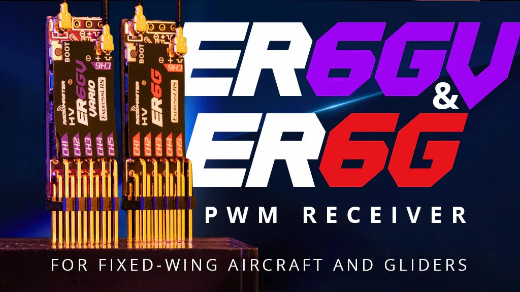 ШІМ-приймач ELRS RadioMaster ER6G і ER6GV 2,4 ГГц
