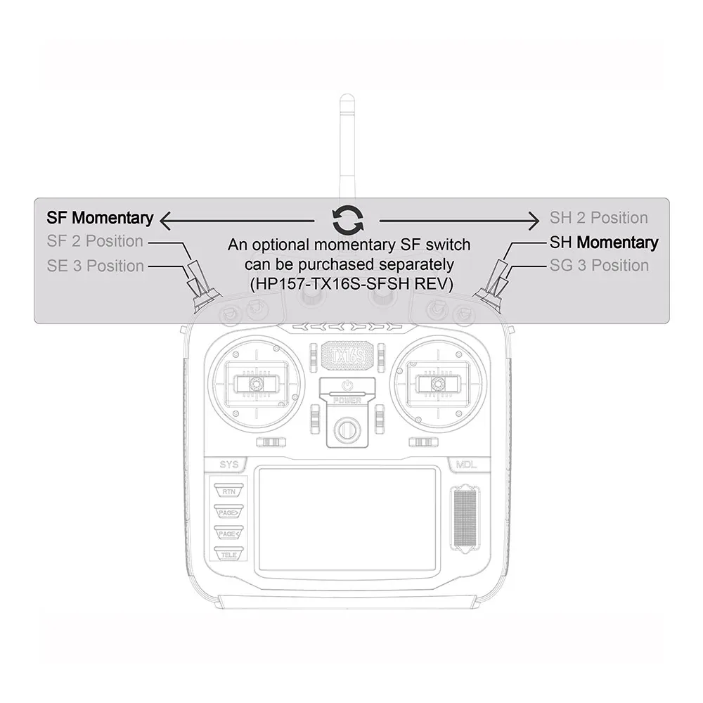 Replacement SF+SH TX16S switch assembly