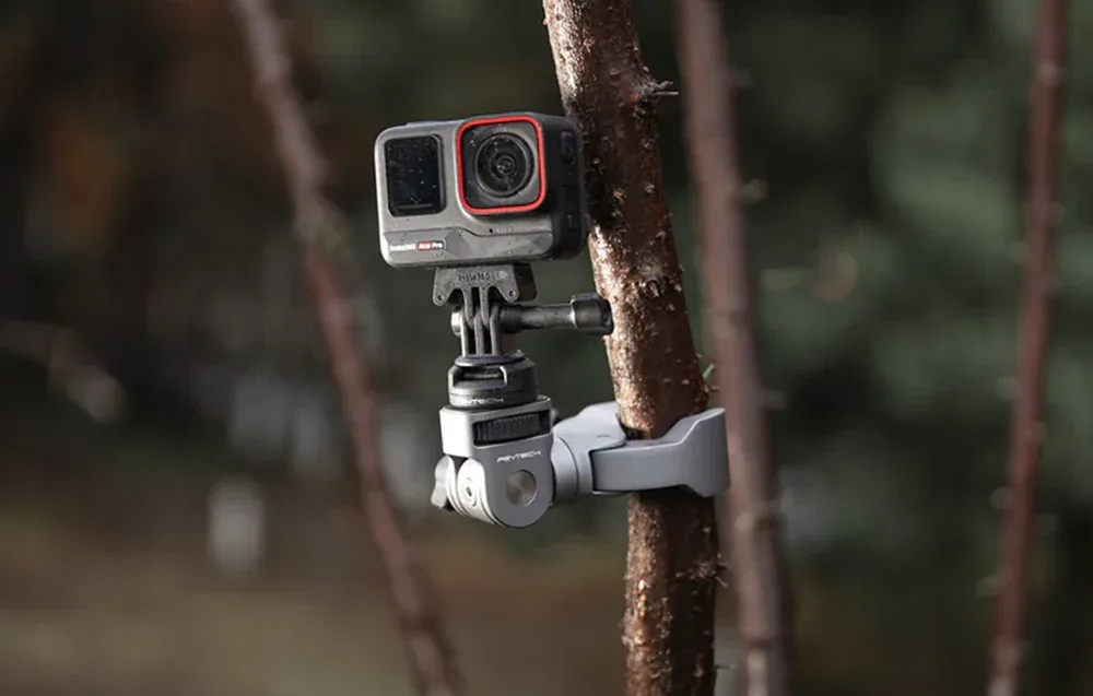 PGYTECH mount with 360-degree rotation and 180-degree tilt adjustment
