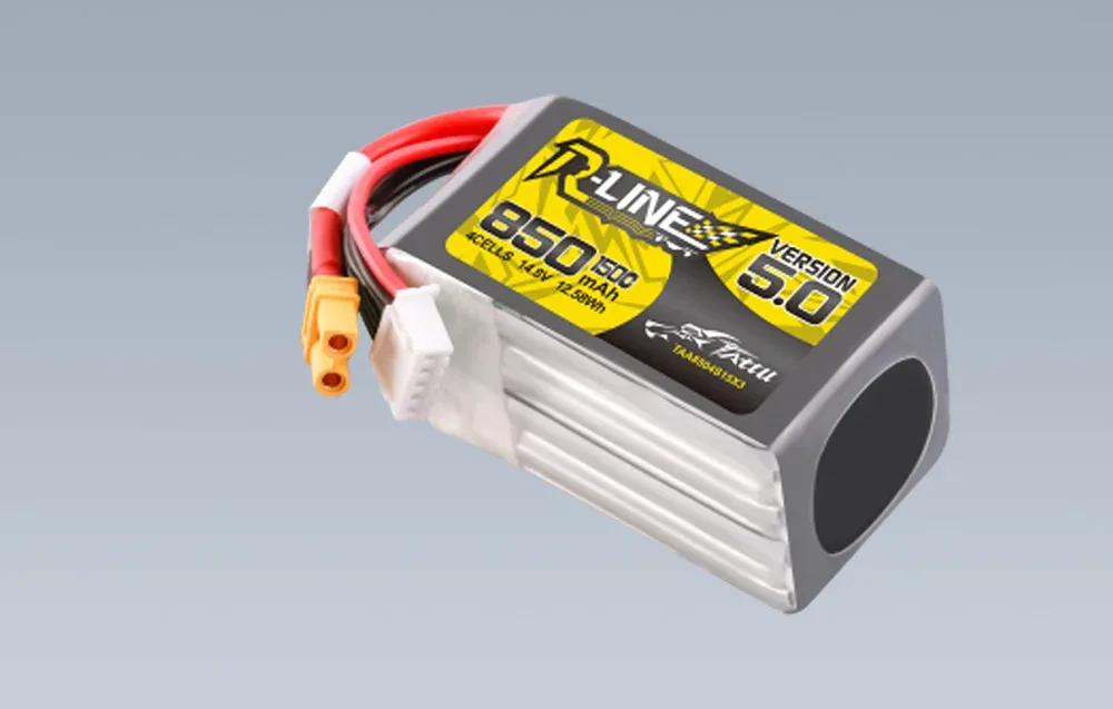 Tattu R-Line Battery Version 5.0 850 mAh 14.8 V 4S1P 150C XT30U-F