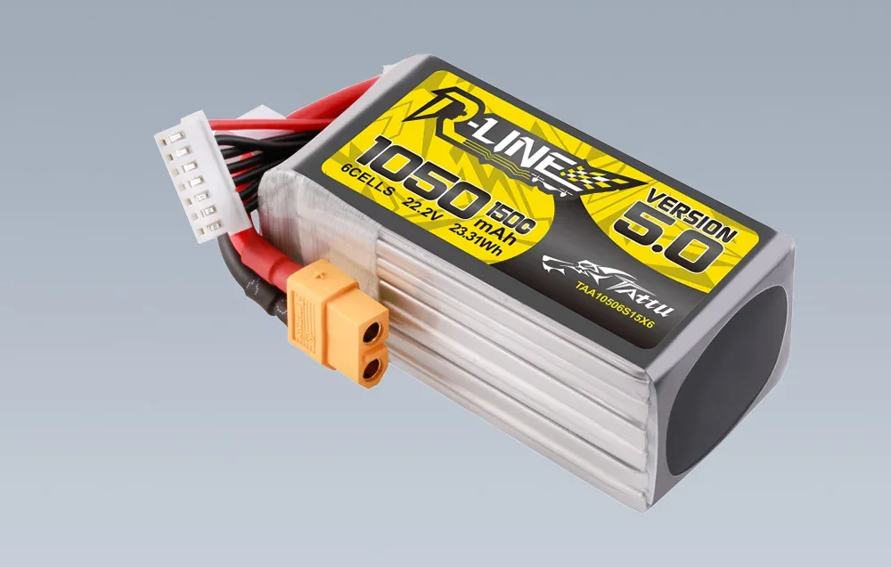 Tattu R-Line Battery Version 5.0 1050mAh 6S1P 22.2V 150C XT30U-F
