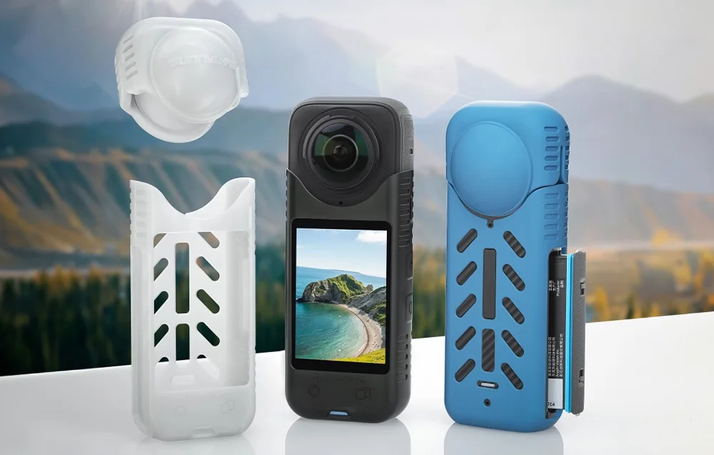 Sunnylife silicone case + lens cover for Insta360 X4 (white)