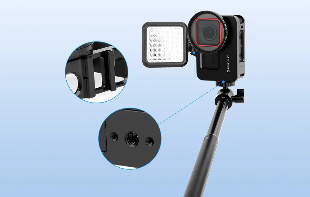 PULUZ camera cage with accessory mounting options