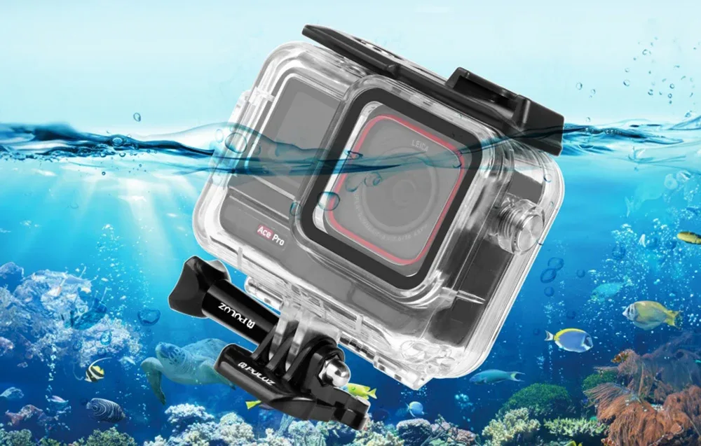 Underwater housing for Insta360 Ace Pro with clear optical lens