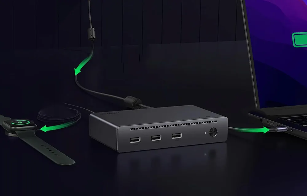 Porty Thunderbolt 4 w stacji dokującej Ugreen Revodok Max 208