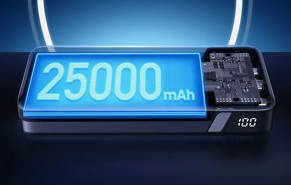 Повербанк 25000mAh Ugreen PB205, USB + 2x USB-C, 145W PD (сірий)