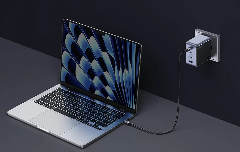 Мережевий зарядний пристрій Ugreen Nexode Air 100W, 3x USB-C, USB (сірий)