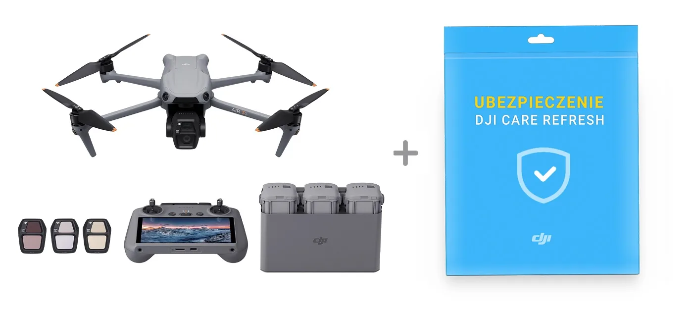 Zestaw DJI Air 3S Combo (DJI RC2) + Ubezpieczenie CARE