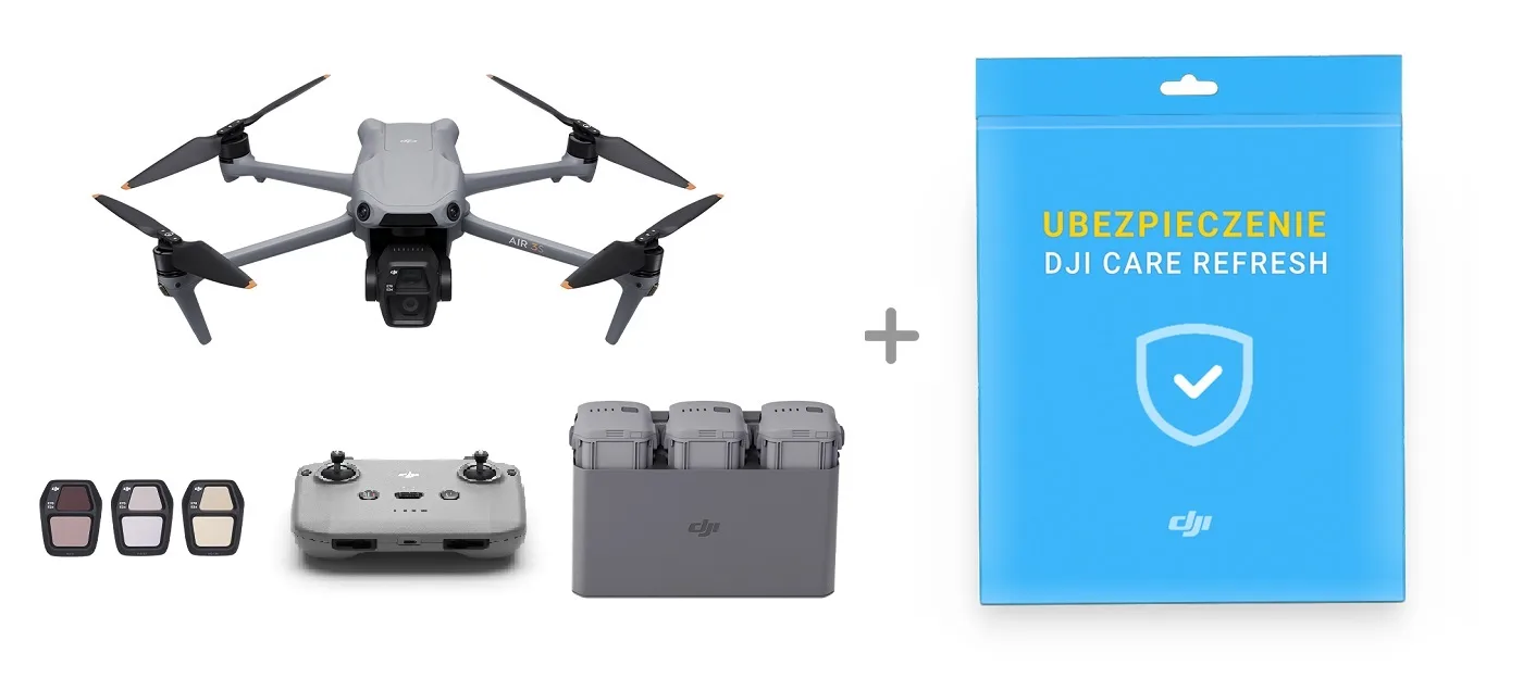Zestaw DJI Air 3S Combo (DJI RC-N3) + Ubezpieczenie CARE
