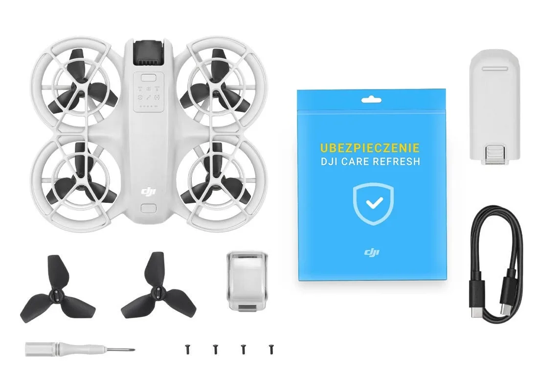 Complete contents of the DJI Neo bundle