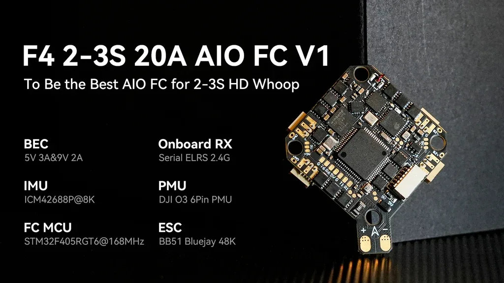 F4 2-3S 20A AIO FC V1 flight controller
