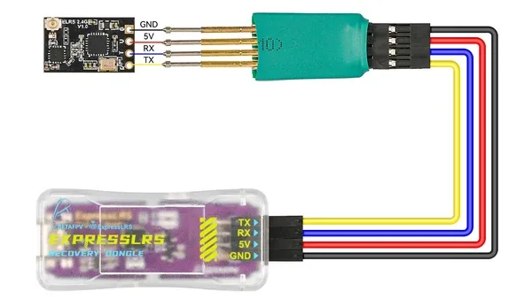 ExpressLRS Recovery Dongle wiring and connection diagram
