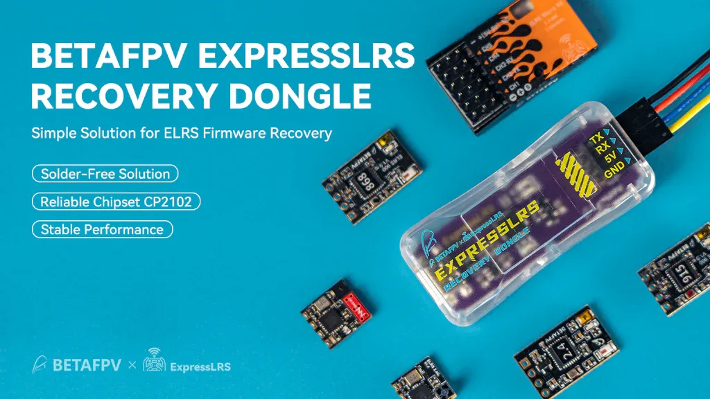 Compatible BetaFPV ExpressLRS receivers for the recovery dongle