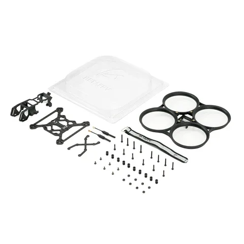 Rama BETAFPV Pavo20 Pro z uchwytem HD VTX – czarny wariant i elementy montażowe
