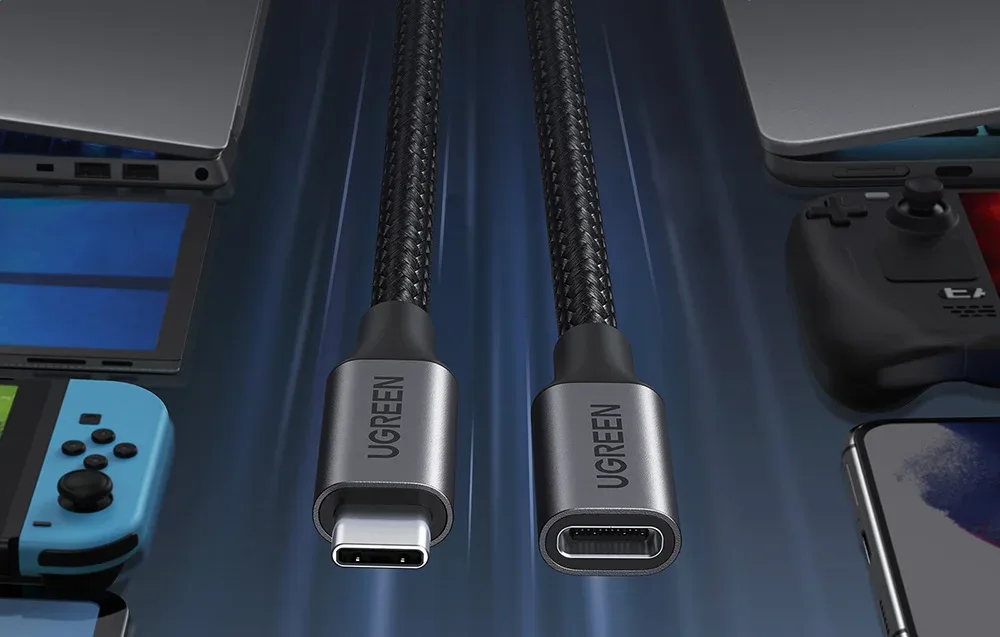 Подовжувач USB-C Ugreen US372 0,5 м чорного кольору