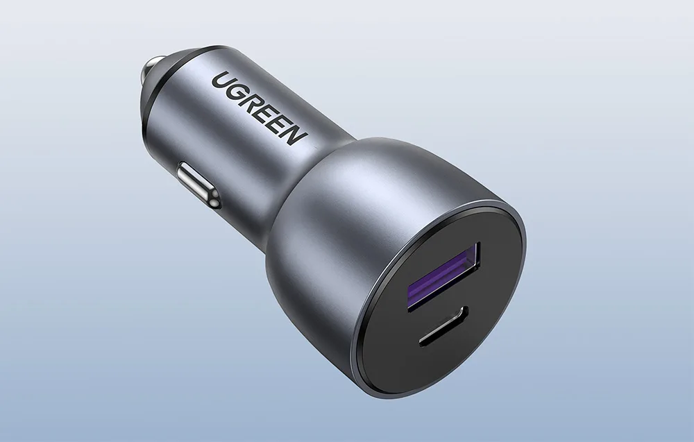 Автомобільний зарядний пристрій Ugreen CD213 USB + USB-C, 36W (сірий)