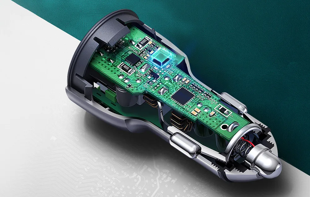 Автомобільний зарядний пристрій Ugreen CD213 USB + USB-C, 36W (сірий)
