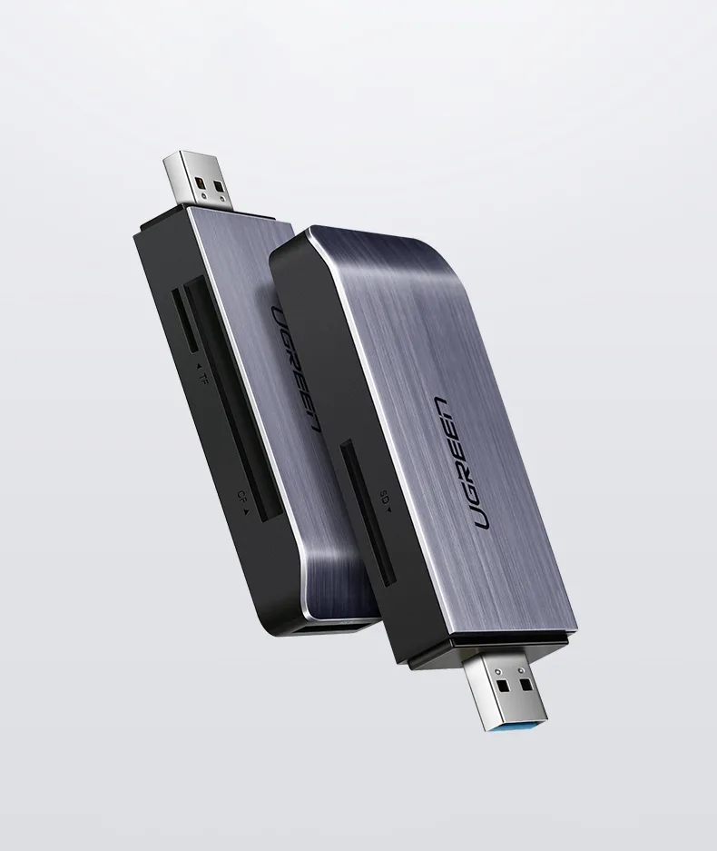 USB 4-in-1 adapter UGREEN SD + microSD card reader CM180(silver)