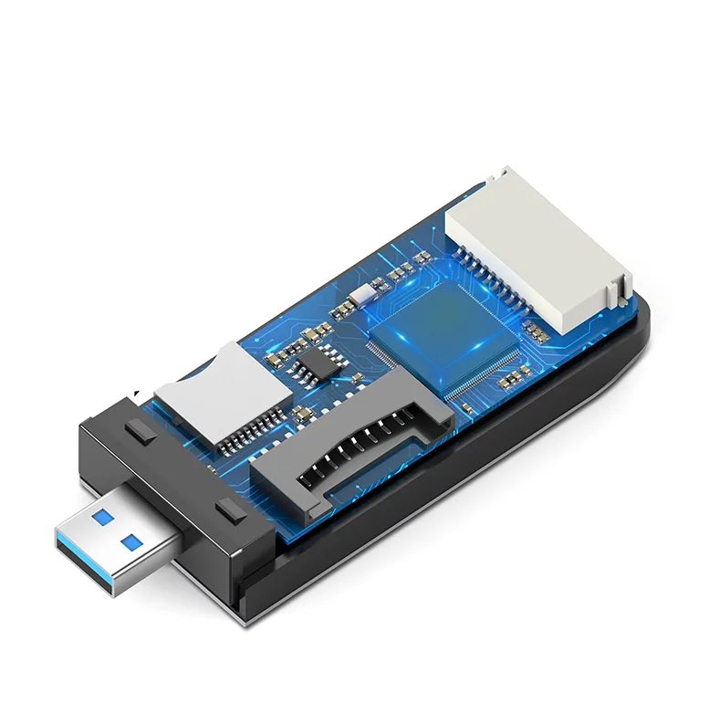USB 4-in-1 adapter UGREEN SD + microSD card reader CM180(silver)