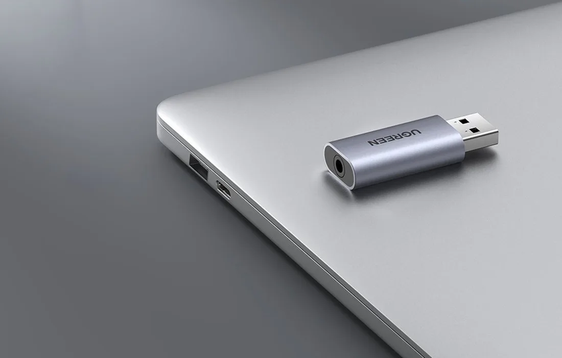 UGREEN CM383 Audio Adapter, USB to 3.5mm mini jack, AUX (gray)