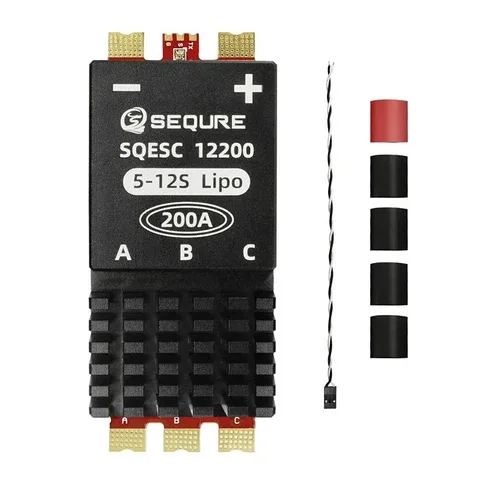 Bezszczotkowy elektryczny regulator prędkości 5-12S Zasilacz 200A SEQURE SQESC 12200 (AM32)