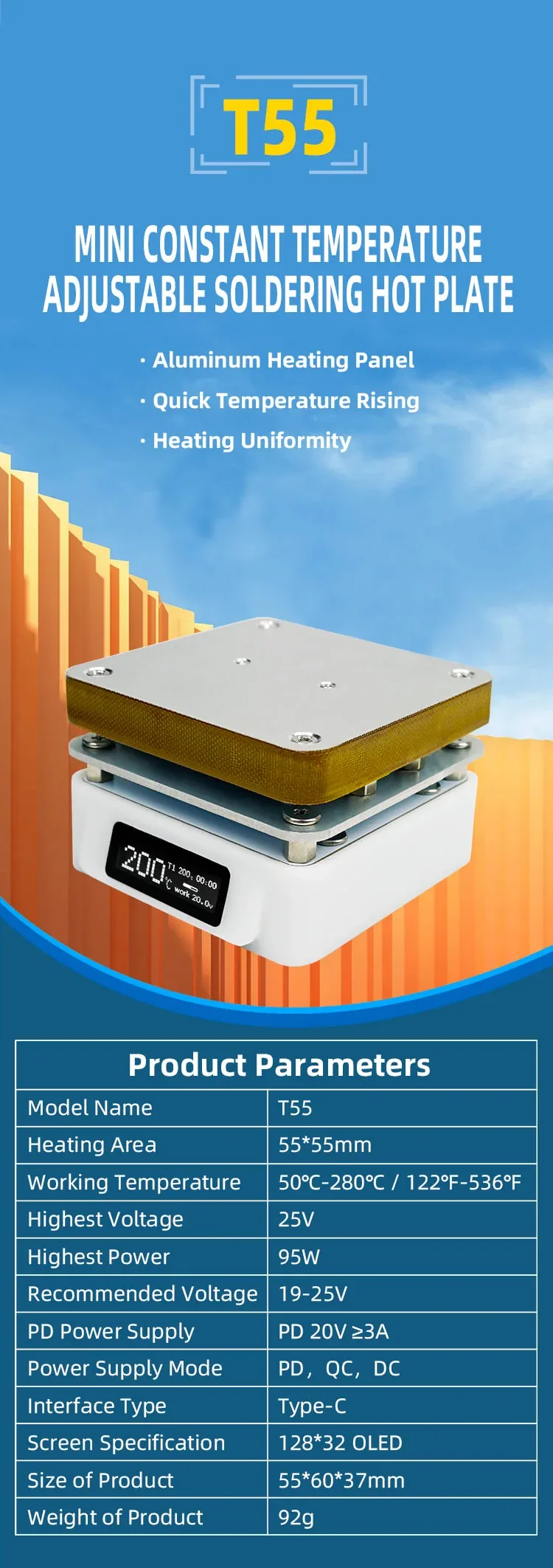 Smart Mini Desoldering Station with Constant Temperature Heating SEQURE T55