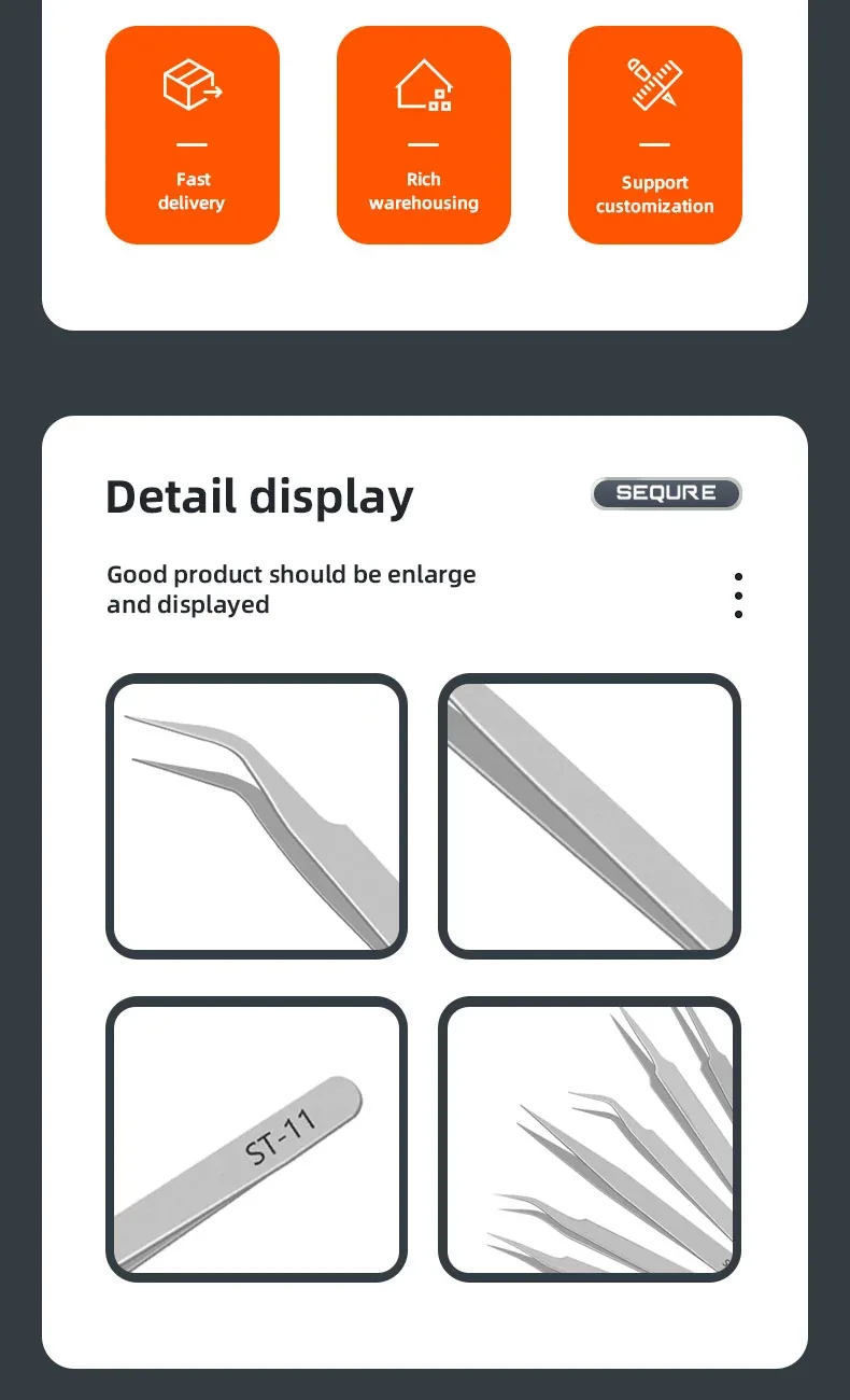 Precision anti-static tweezers set for electronics and hobby work