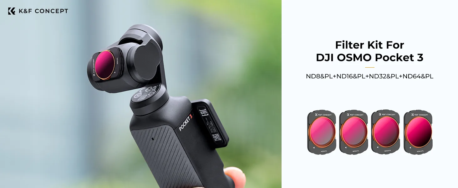 Zestaw 4 filtrów ND/PL K&F Concept do kamery DJI Osmo Pocket 3 / 4