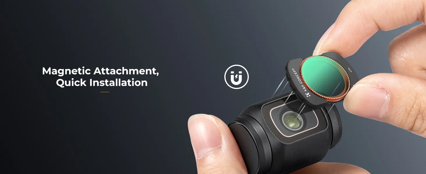 Filtr CPL marki K&F Concept do kamery DJI Osmo Pocket 3 / 4