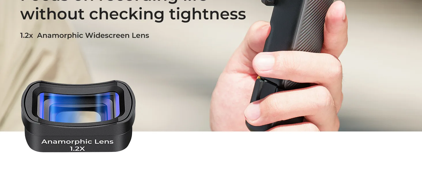 Filtr anamorficzny 1.2X marki K&F Concept do kamery DJI Osmo Pocket 3 / 4