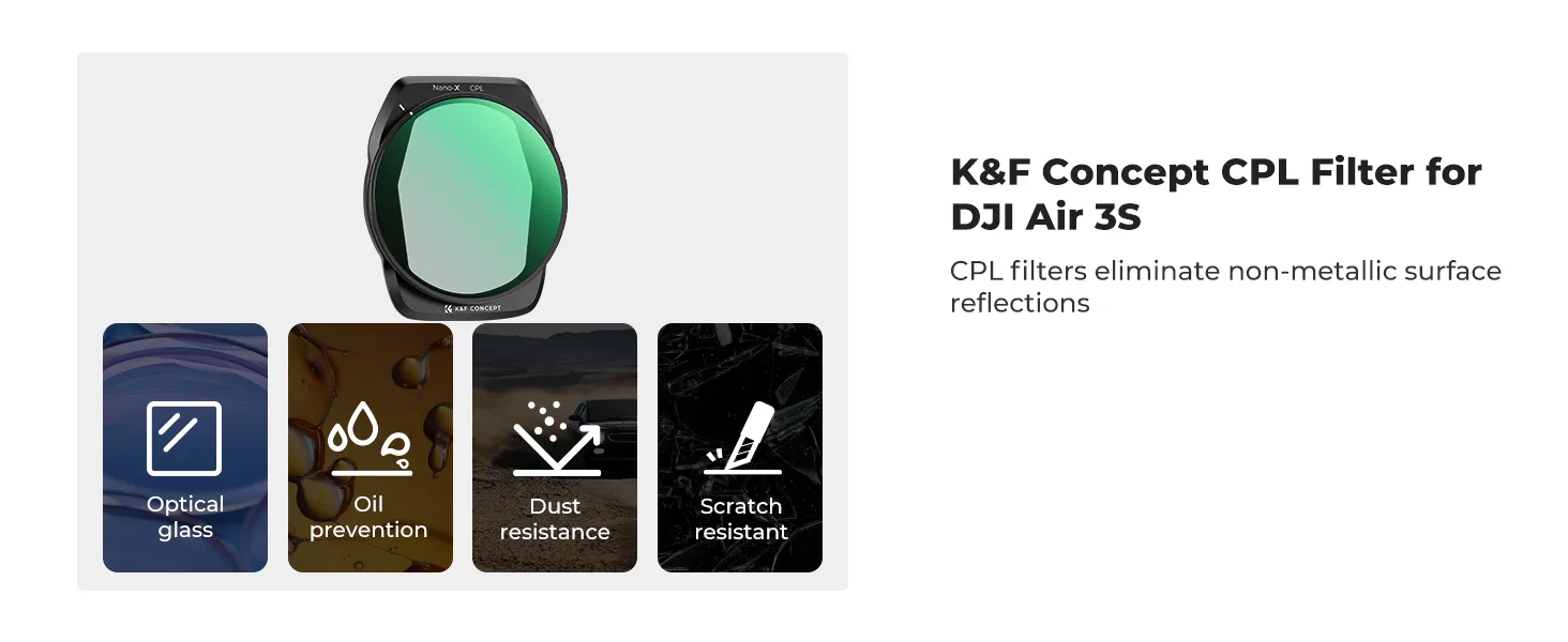 Filtr CPL marki K&F Concept do drona DJI Air 3S